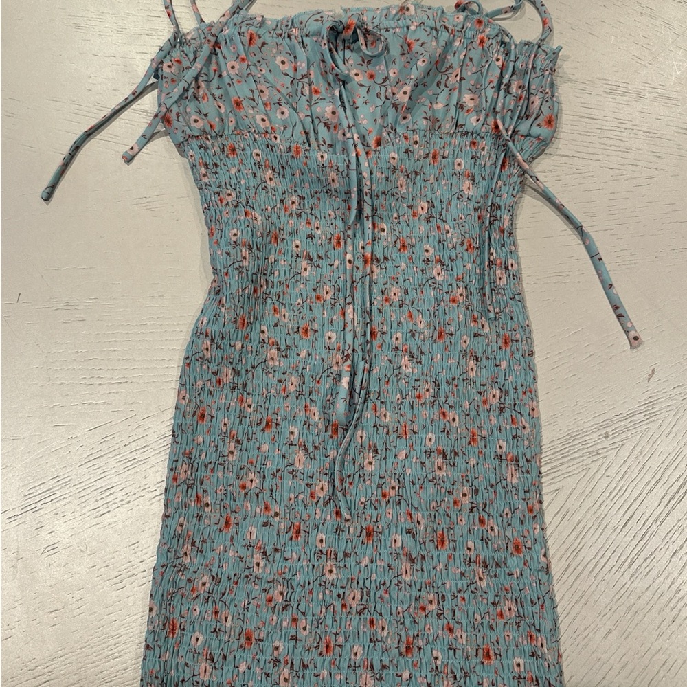 Floral Blue Mini Dress
